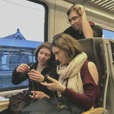 train knitting